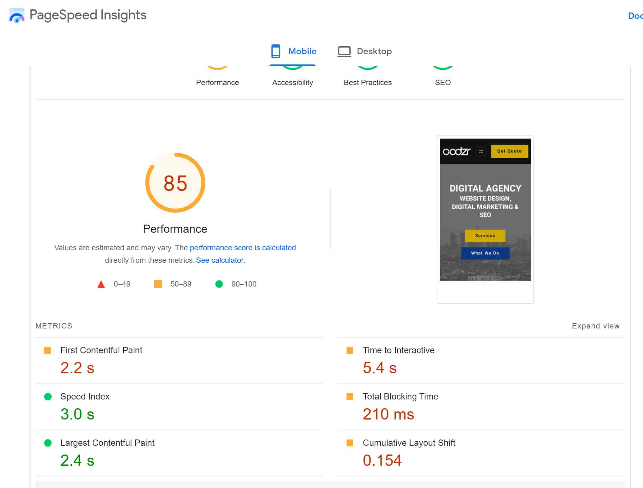 PageSpeed Insights